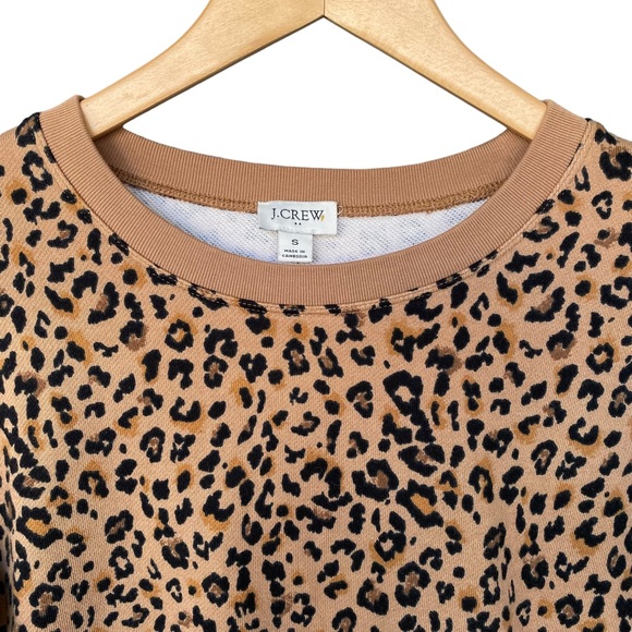 J. Crew Leopard Crew Neck Sweatshirt Small - Picture 2 of 10
